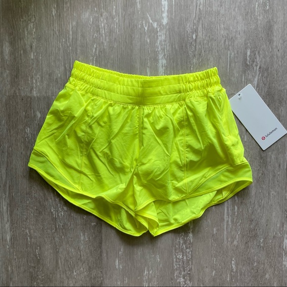 lululemon athletica Pants - Lululemon Hotty Hot LR Short *Long 4" - Highlight Yellow